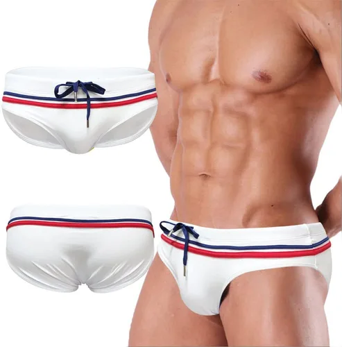 Vista 8 de UXH Nuevos hombres Tigh natación calzoncillos blancoTrunks traje de baño traje de baño repelente al agua hombre playa corto hombres traje de baño