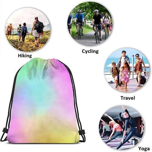 Vista 7 de Beabes Acuarela Unicornio Cordón Bolsas Mochila Gimnasio Saco, Multi-a70, Mochilas de viaje