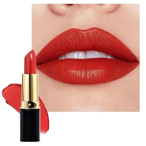 Vista 28 de evpct Lápiz labial mate aterciopelado rojo rubí para mujeres mayores, de larga duración, cremoso y sedoso, de larga duración, impermeable, a prueba