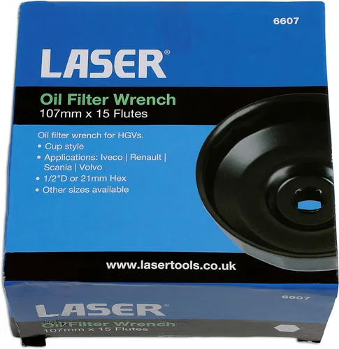 Vista 6 de Laser 6607 - Llave para filtro de aceite, 4.213 in x 15 flautas, color negro