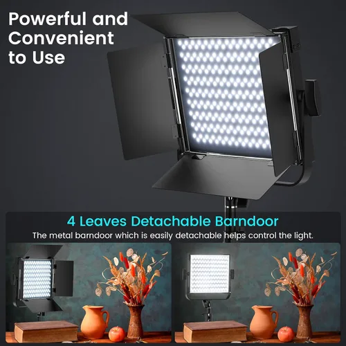 Vista 5 de Kit de Iluminación RGB para Fotografía, Luces LED Profesionales de Estudio de 50W Bi-Color, Luces Foto Dimmables de 2300k~8500k para Fotografía
