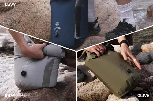 Vista 7 de Lavadora portátil con bolsa de lavado – Bolsa seca totalmente impermeable de 15 litros – Lavadora de nailon compacta ligera – Bolsa de lavandería