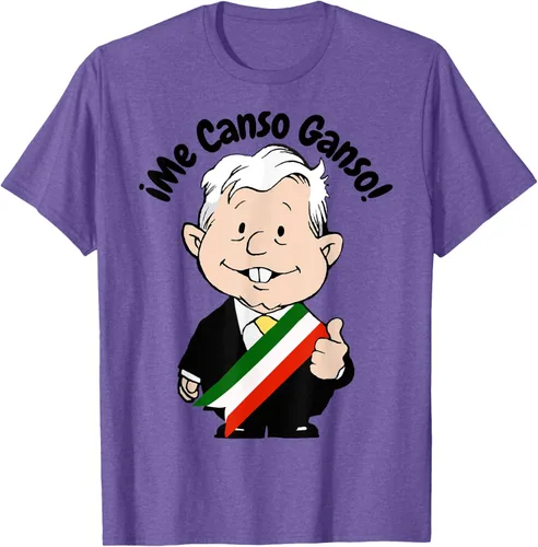 Vista 9 de AMLO Amlito Me Canso Ganso - Camiseta con diseño de dibujos animados mexicanos Gris Oscuro