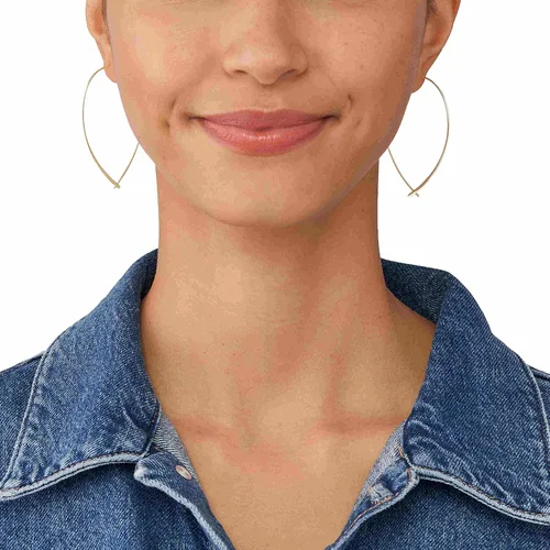 Vista 4 de Fossil Pendientes de acero inoxidable plateado para mujer