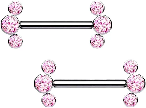 Vista 9 de Pierced Owl - Piercing de titanio implantado de grado 14 G G23 sin rosca con triple bisel y puntas de cristal CZ, se venden por par