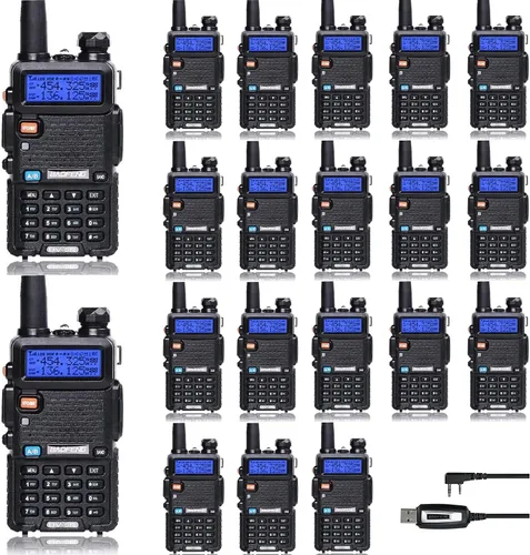 Vista 9 de Baofeng UV-5R Radio bidireccional Radio de mano jamón de largo alcance Walkie Talkies 10 UV5R Radio, Flaslight, Rechargeable, Dual Band, Amateur