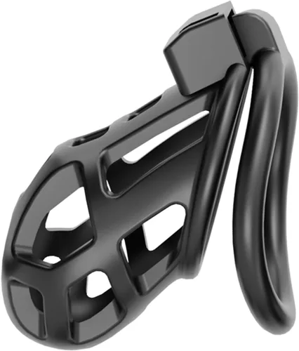 Vista 8 de Jaula de castidad masculina de resina 3.0 con 4 tamaños de anillos, jaula de castidad pequeña, jaula ligera para el pene, juguetes sexuales