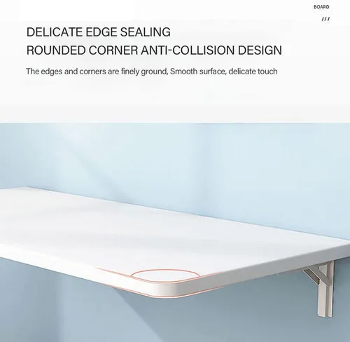 Vista 6 de Mesas plegables, banco de trabajo plegable para montar en la pared, mesa de madera montada en la pared, soporte resistente, mesa de pared estable