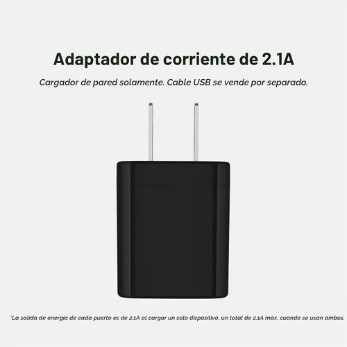 Vista 2 de Cargador de pared USB, AILKIN 2.1A de doble puerto USB, adaptador de cargador de pared, enchufe de carga rápida, caja de alimentación ac 5 V, bloque