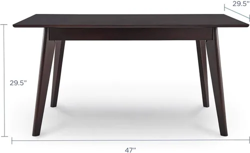 Vista 2 de Modway Oracle - Mesa de comedor rectangular de 47 pulgadas, capuchino