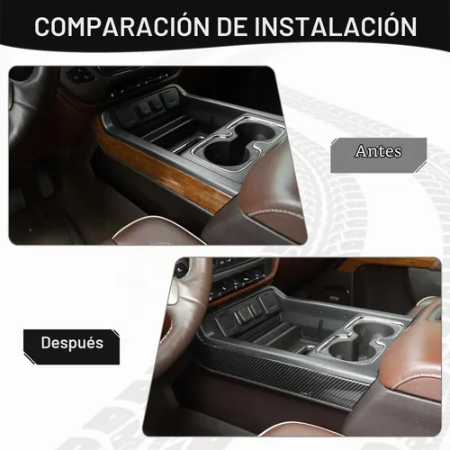 Vista 2 de Cubierta para panel lateral de palanca de cambios de consola central Silverado para Chevy Silverado GMC Sierra 2014-2018 Accesorios interiores