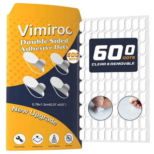 Vista 12 de 100 piezas de tachuelas adhesivas transparentes, puntos adhesivos