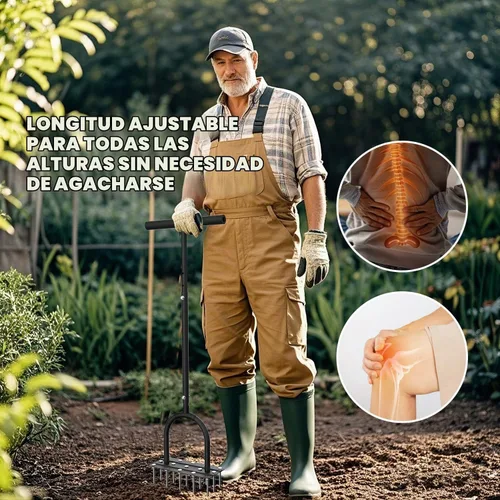 Vista 7 de Herramienta aireadora de césped, aireador manual resistente para césped (negro)