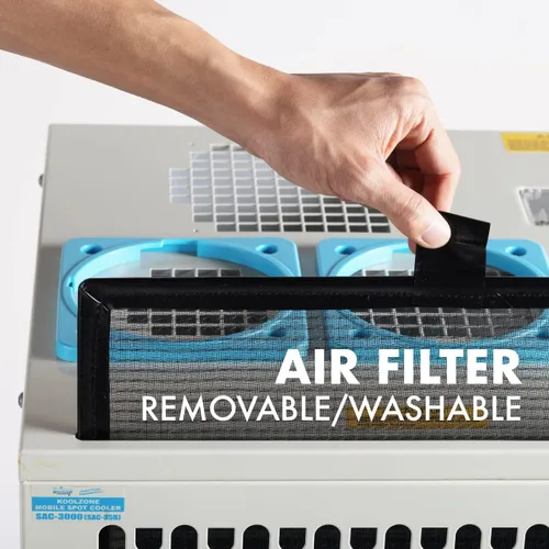 Vista 5 de Uninex SAC3000 KOOLZONE - Enfriador de puntos móvil para interiores y exteriores con doble conducto, grado industrial, refrigerante 10,236-BTU, R-32