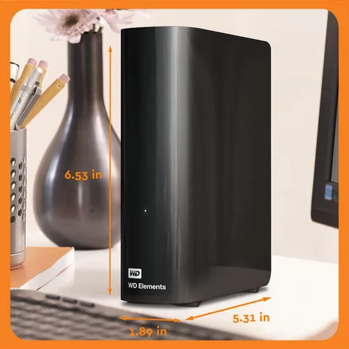 Vista 2 de Western Digital - Disco duro externo de escritorio Elements de 22 TB, disco duro externo USB 3.0 para almacenamiento, plug and play, Western Digital