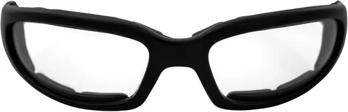 Vista 2 de Global Vision Chicago - Gafas de sol acolchadas para motocicleta, paquete de 2 unidades, montura negra, lentes transparentes y ahumadas, Negro