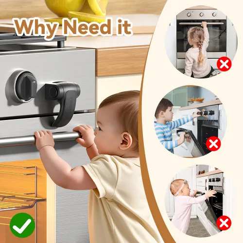 Vista 5 de EUDEMON 1 paquete de cerradura para horno, cerradura de puerta de horno a prueba de bebés, cerradura frontal de horno de seguridad para niños, fácil