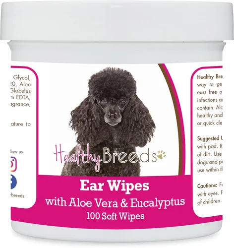 Vista 145 de Healthy Breeds Affenpinscher Toallitas de limpieza de oídos con aloe y eucalipto para perros, 100