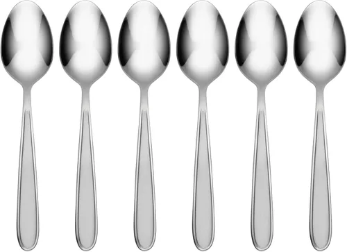 Vista 5 de Oneida H001006BL20 Jordan Sandblasted Everyday Tenedores de cena, juego de 6 sandblasted finish, platinum trim dishwasher safe cutlery set for