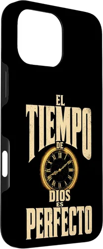 Vista 3 de Fe Cristiana El Tiempo De Dios ES Perfecto Vintage Clock Case for iPhone 16 Pro Max