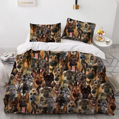 Vista 15 de Juego de funda de edredón de Malinois belga, juego de ropa de cama decorativo de 3 piezas con 2 fundas de almohada, funda de edredón suave, juego