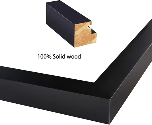 Vista 2 de Egofine Marco de fotos de madera maciza de 22 x 28 pulgadas cubierto por plexiglás mate para 18 x 24 pulgadas, color negro para montaje en pared