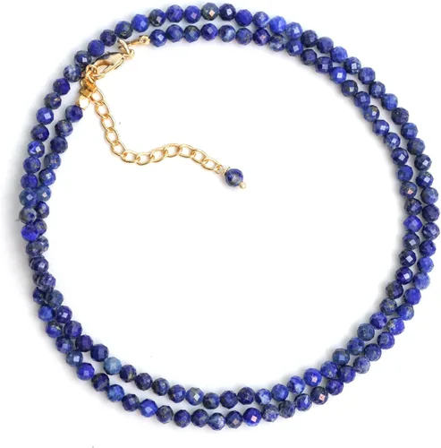 Vista 32 de Gempires - Collar de cuentas de piedras naturales hechas a mano, joyería de cristal hipoalergénica de 20 pulgadas, chapado en oro, joyería de moda