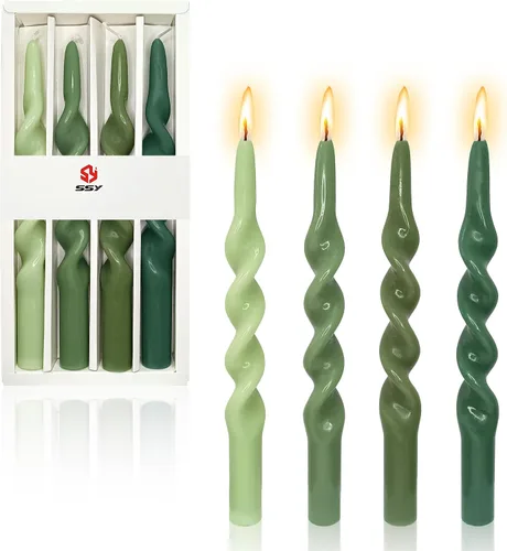 Vista 62 de SM101 - Vela cónica roja, velas en espiral de 10 pulgadas, velas largas cónicas sin goteo para cena, mesa de comedor, boda, fiesta, fiesta, Rojo