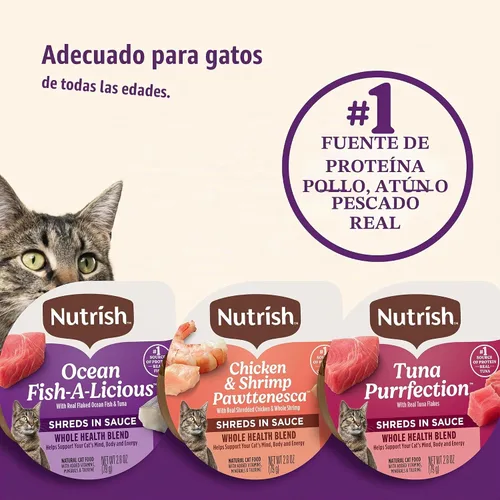 Vista 9 de Rachael Ray Nutrish - Alimento húmedo natural para gatos, paquete variado Ocean Lovers, taza de 2.8 onzas (paquete de 12), sin granos