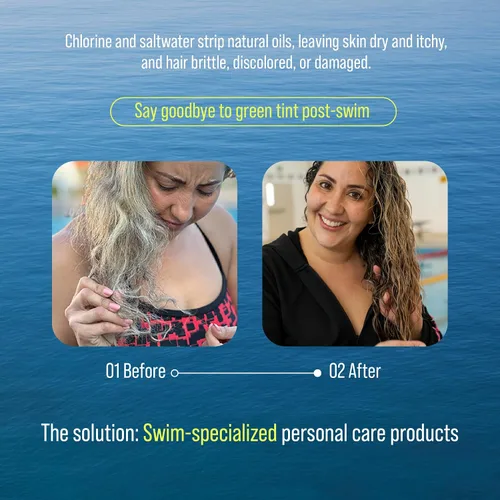 Vista 5 de TRIHARD Acondicionador de natación premium Defensa pre y post cloro Lujosa nutrición para el cabello