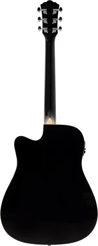 Vista 4 de Washburn Vintage Series - Guitarra acústica-eléctrica de 6 cuerdas, derecha Resplandor solar del tabaco