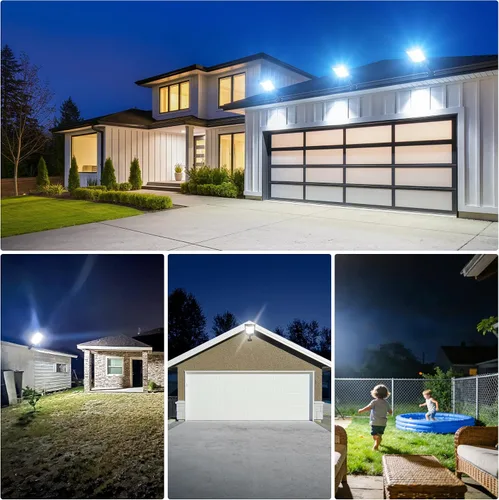 Vista 7 de OKPRO Luces solares de 6000 W para exteriores, 6500 K luz solar de calle IP66 impermeable, luces de inundación de seguridad solar con sensor