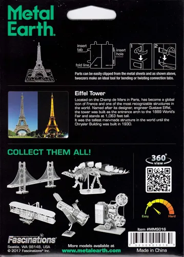 Vista 7 de Juego de modelo de Torre Eiffel metálico, Fascinations Metal Earth 3D