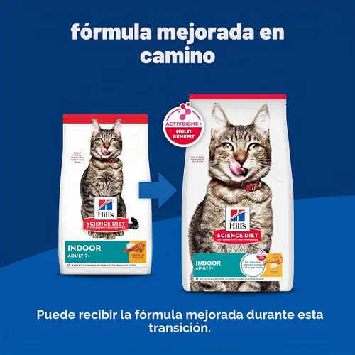 Vista 2 de Hill’s Science Diet Alimento seco para gatos de interior., Adultos 7+ # 1 recomendado por veterinarios, receta de pollo, 3.5 libras. Bolsa