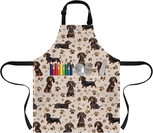 Vista 12 de Cozeyat Delantales de cocina para niños y niñas, delantales de pintura con bolsillos, delantales ligeros con correa ajustable