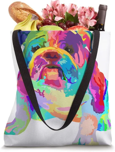 Vista 4 de Dog Lover Gifts - Bolso de mano para mujer, colorido y fresco Bulldog Inglés para hombre