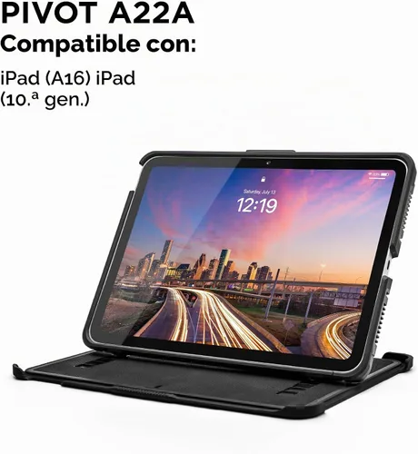 Vista 2 de PIVOT Funda A22A para iPad (A16), iPad (10ª generación), clip negro/negro Cuerpo negro/clip negro
