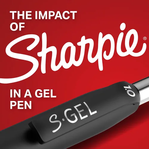 Vista 4 de Sharpie S-Gel - Bolígrafos de Gel para Dibujo, Punta Media (0.7mm), Barril Blanco, Tinta de Gel para Diario, Escritura, Colorear, Colores de Tinta