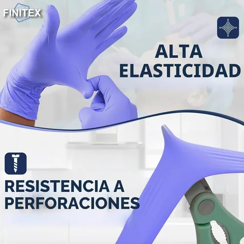 Vista 5 de FINITEX Guantes de examen de nitrilo azul hielo, sin polvo, 1000 guantes de limpieza médica y del hogar