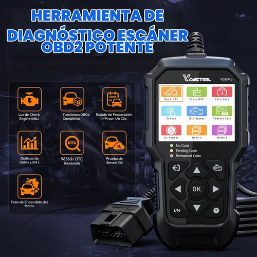 Vista 5 de VDIAGTOOL VD30 Pro - Lector de código de automóvil, herramienta de diagnóstico OBD2 para automóviles y camiones, lector de códigos Check Engine