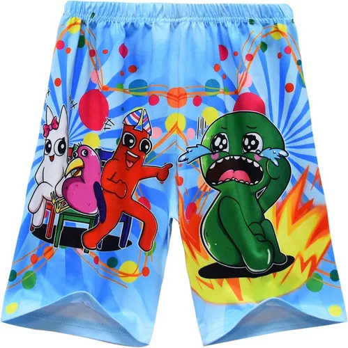 Vista 4 de ULMANI Camisa de manga corta con estampado 3D para niños, camiseta de anime, pantalones cortos, traje de 2 piezas para niño y niña