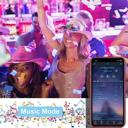 Vista 5 de SUPERNIGHT Controlador de luz LED RGB 2 en 1, controlador de música inteligente controlado por aplicación para Android e iOS, DC 5V-24V RGB Strip