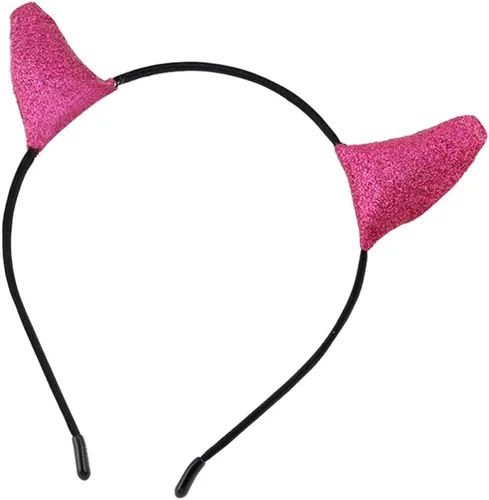 Vista 15 de Merroyal - Diadema con cuernos brillantes de diablo, ideal como accesorio de disfraces y cosplays