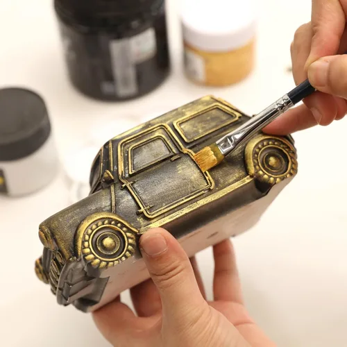 Vista 7 de Boowan Nicole Moldes de silicona con forma de automóvil de estilo retro para hormigón, cemento, maceta, vela, tarro de velas, hecho a mano