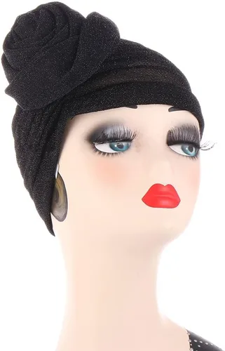 Vista 2 de PRIVNOONE Turbante Big Flower brillante brillante Headwrap Cap