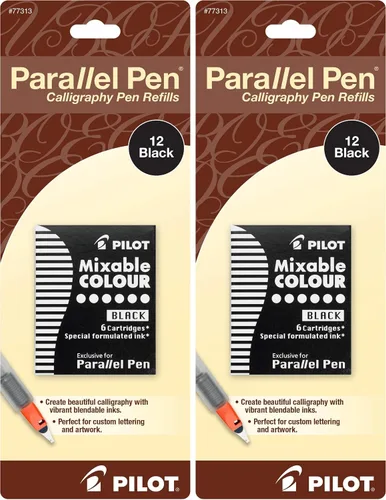 Vista 7 de PILOT Recambios de tinta Parallel de color mezclable para plumas de caligrafía, 12 colores, paquete de 12 (77312)