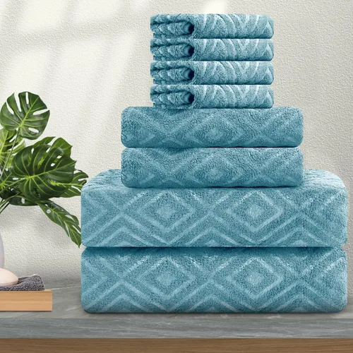 Vista 13 de Ferdilan Juego de 8 toallas de baño extra grandes, 2 toallas de baño de gran tamaño (35 x 70 pulgadas), 2 toallas de mano, 4 toallas para la cara