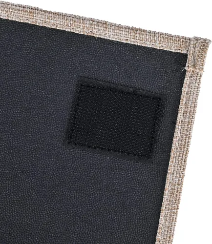 Vista 5 de Zafit Organizador de cama de lino con 4 bolsillos, organizador de almacenamiento para revistas, mandos a distancia, teléfono