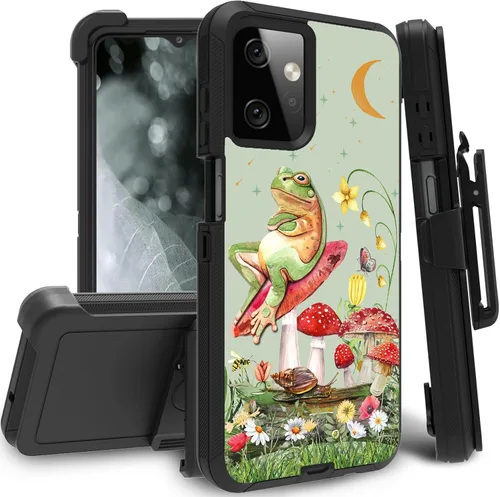 Vista 69 de Funda para Motorola Edge 2021 / Moto Edge 5G UW, protección resistente de 3 capas híbridas a prueba de golpes con funda de clip para cinturón