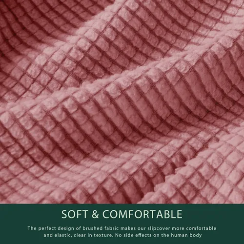 Vista 4 de CHUN YI - Funda elástica de 1 pieza para sillón grande, funda protectora suave de Jacquard con elastano, detalle de cuadros y parte inferior